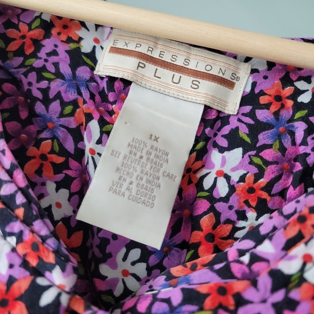 Plus size button-up floral romper